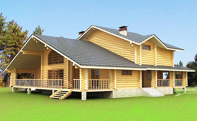 Drewniany dom z okrąglaków