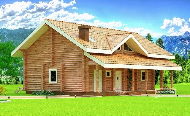 Drewniany dom z sauną na parterze 209 m2