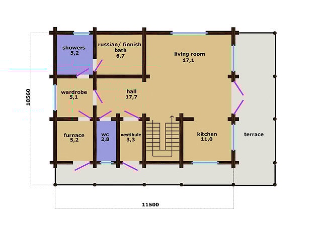 Drewniany dom z sauną na parterze 209 m2