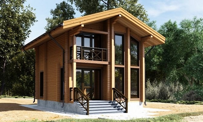 Drewniany dom z drewna klejonego Obszar projektu "Til" od 84 m²