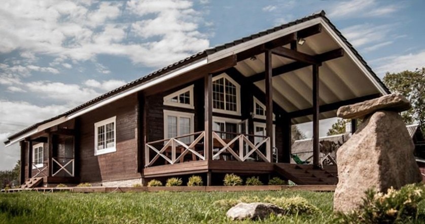 Drewniany dom w stylu chalet parterowy 141m2  