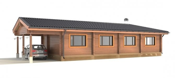 Drewniany dom "Terem" jednokondygnacyjny dom z sauną klejone belki 200 m2 cena na żądanie domokomplekta