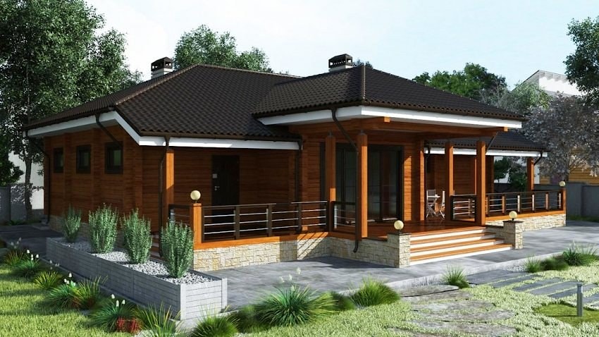 Dom z drewna (bali, Fornir klejony warstwowo) pod klucz górskim stylu z jednego projektu piętrze "Domu 209"  