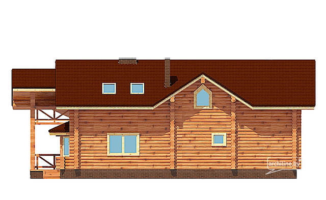 Drewniany dom z okrąglaków 232m²