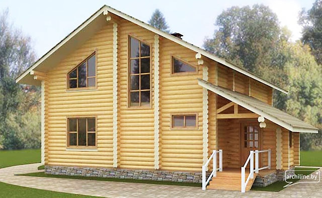 Dom z bali drewnianych 173m²