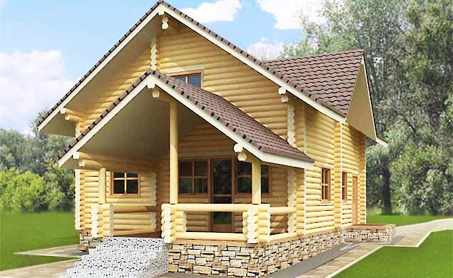 drewniany dom z suchych bali 
