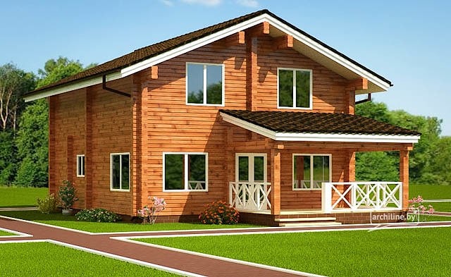 Klasyczny dom drewniany o powierzchni użytkowej 144 m2  