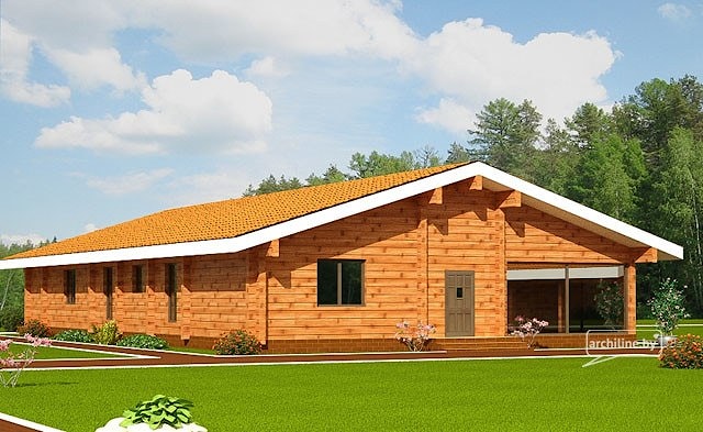 Drewniany dom - drewniany domek z profilowanego drewna 252m ²  