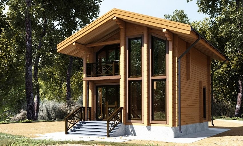 Drewniany dom z drewna klejonego Obszar projektu "Til" od 84 m²  