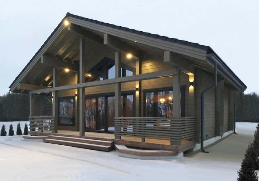 Czarny drewniany dom - drewniany domek, projekt „Schwarzwald” 164 m²  