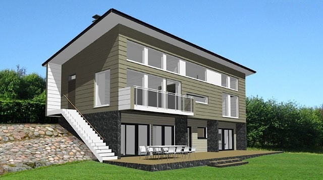 Fiński drewniany dom Slope 211 m²  
