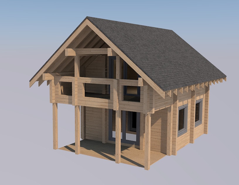 Sprzedam nowy, wykończony dom drewniany, cena 13.200 €  